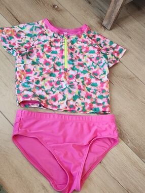 Pink Floral Swimsuit - Girls Medium